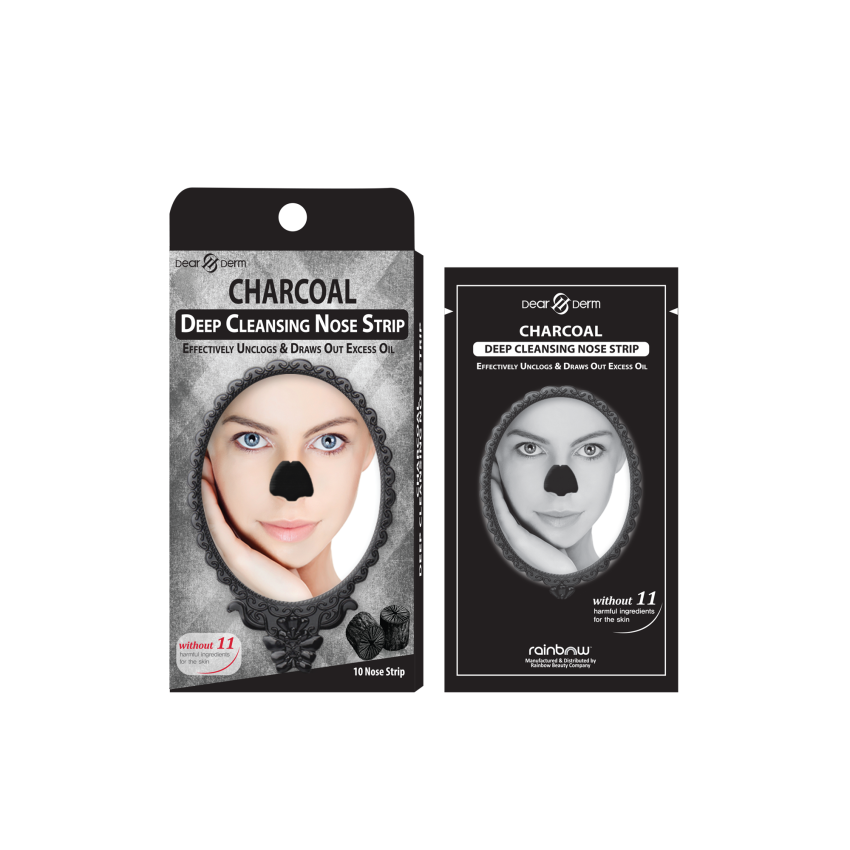 Dearderm Charcoal Deep Cleansing Nose Pore Strip  10 Sheets